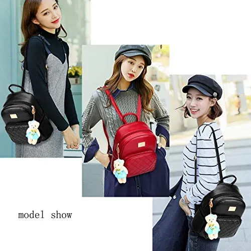 Leather School Travel Backpack for Women