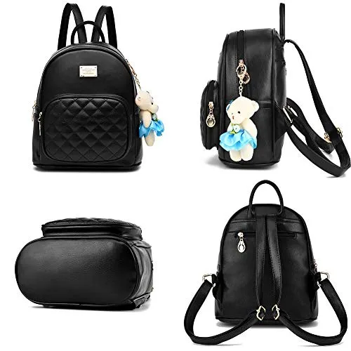 Leather School Travel Backpack for Women