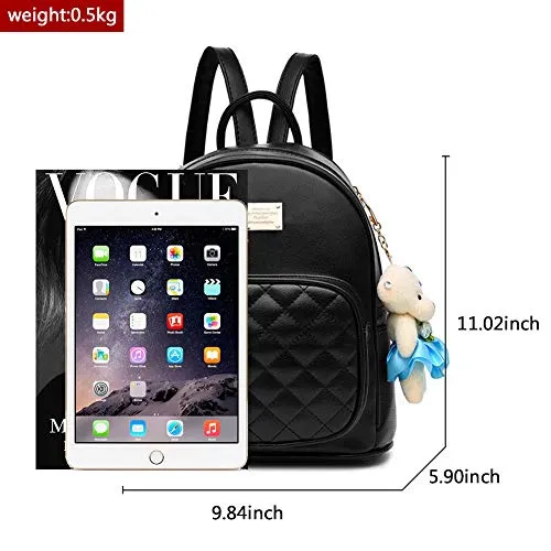 Leather School Travel Backpack for Women