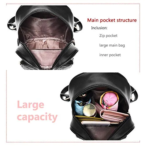 Leather School Travel Backpack for Women
