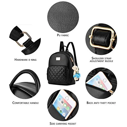 Leather School Travel Backpack for Women