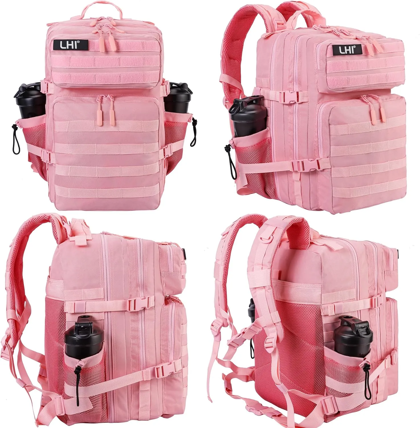 LHI Tactical Military Backpack for Men and Women 25L/35L Army Assault Pack Bag Small Rucksack with Bottle Holder