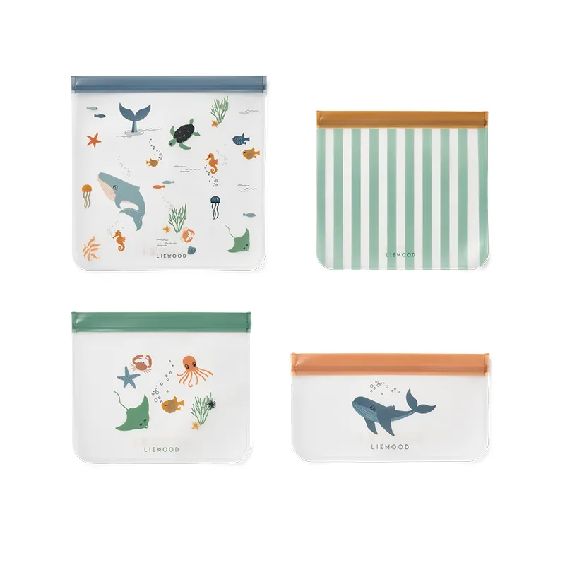 Liewood  Children's snack bags set of 4 'Clive' Sea Creature/Sandy