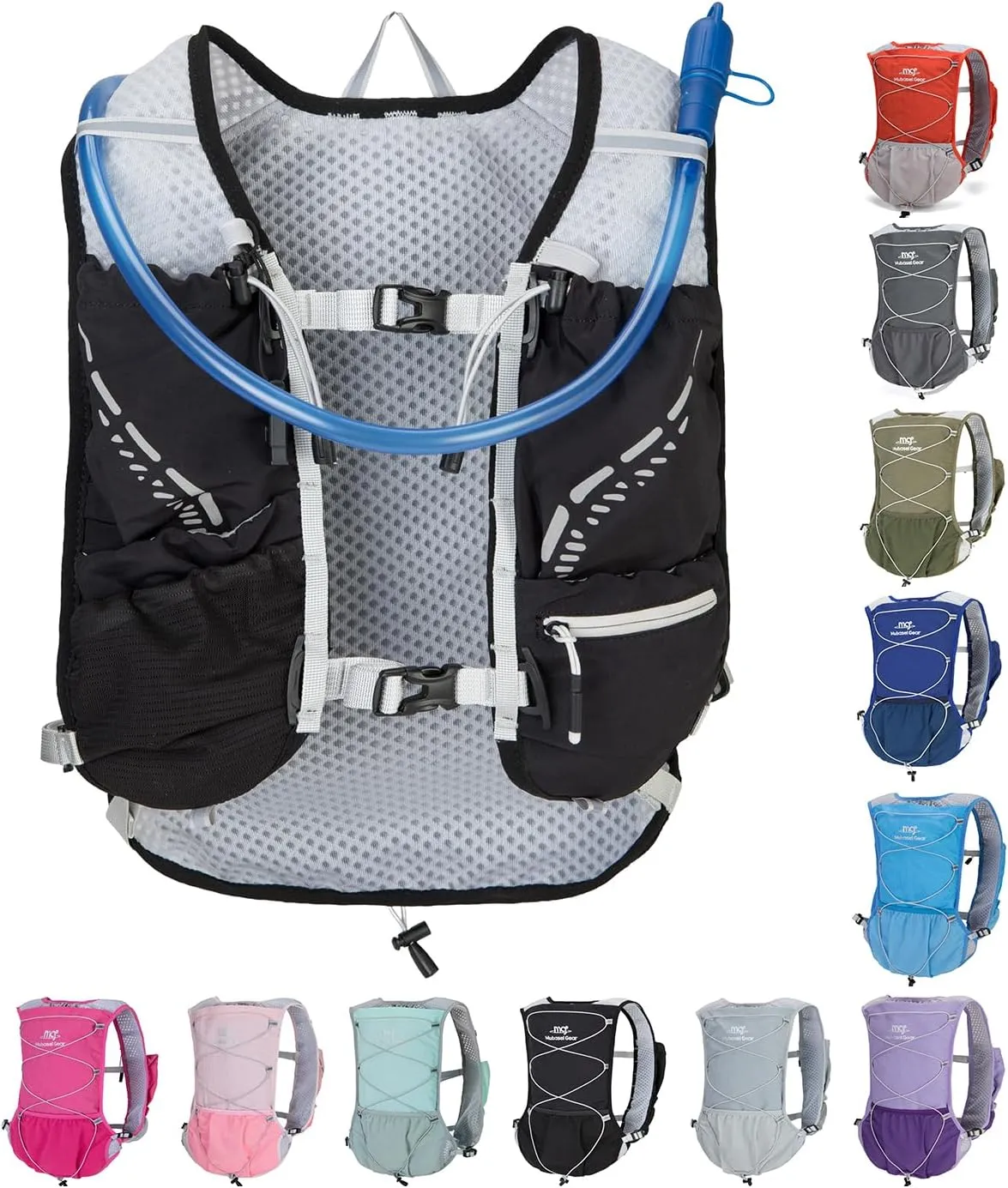 Lightweight Running Vest for Women and Men Hydration Backpack Pack with 1.5L Water Bladder Bag Running Gear Accessories for Hiking Trail Cycling Marathon