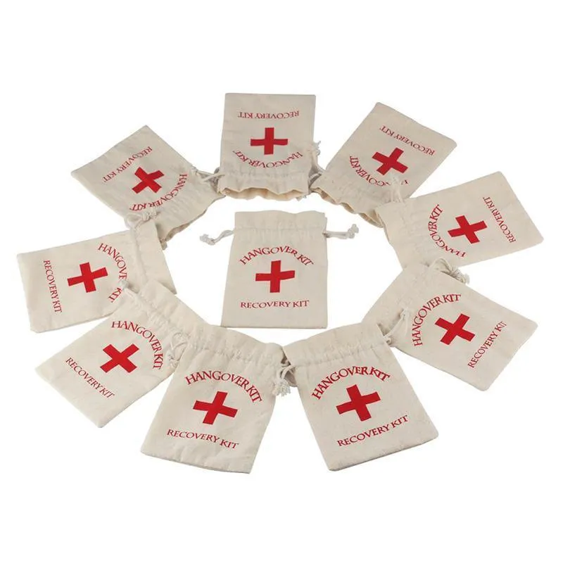 Linen Pouch 10PCS Hangover Recovery Kit Bags