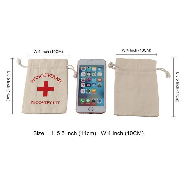 Linen Pouch 10PCS Hangover Recovery Kit Bags