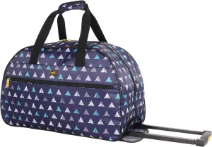 LUCAS Designer Carry On Luggage Collection - Lightweight Pattern 22 Inch Duffel Bag- Weekender Overnight Business Travel Suitcase with 2- Rolling Wheels (Triangle)