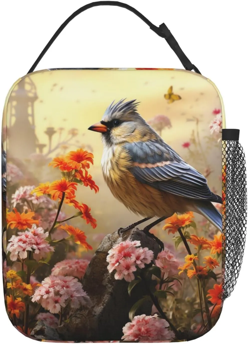 Lunch Bag for Women Men Lunch Box Insulated Cooler Bag Sparrow Birds Sing Lunch Tote Bags for Work Office