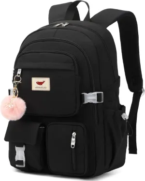 LXYGD Laptop Backpack 15.6 Inch Kids Elementary Middle High School Bag College Backpacks Anti Theft Travel Back Pack Large Bookbags for Teens Girls Women Students (Black)