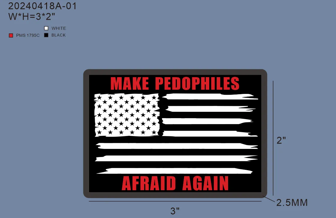 MAKE PEDOPHILES AFRAID AGAIN VELCRO PATCHES