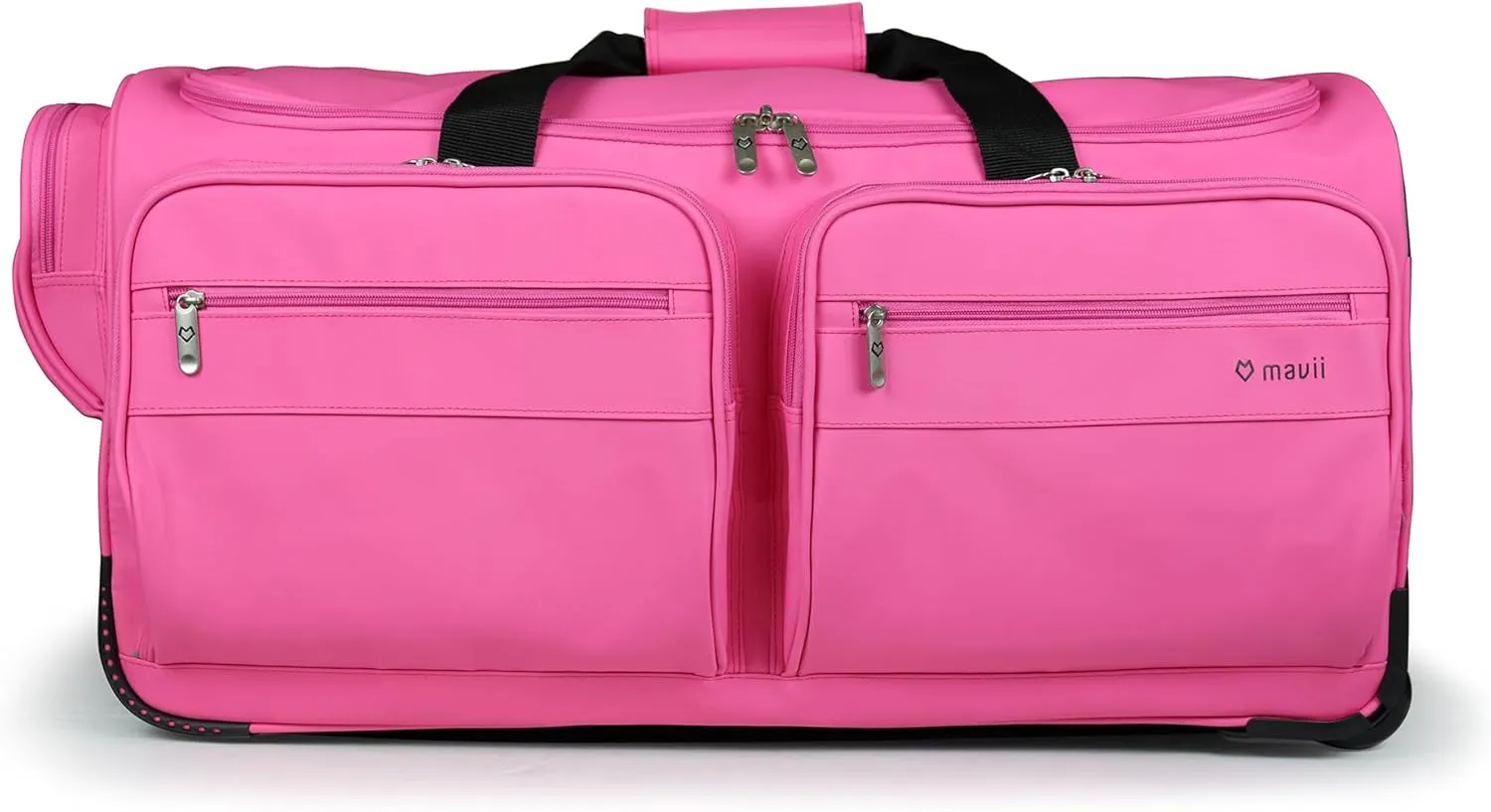 Mavii Dance Bag with Garment Rack, 28 Inch Rolling Duffel, Ideal for Competitions & Travel, Water-resistant/Wipe-clean Fabric, Lightweight Aluminum Rack, Wheeled Upright Luggage, Hot Pink
