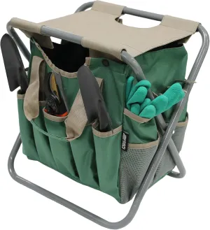 MDSTOP Folding Gardening Stool with Detachable Storage Tote Bag, Gardening Tools Set Organizer for Fishing Outdoor Sports Hiking Camping Garden, Gardening Gifts for Mom/Dad and Gardeners (Polyester)