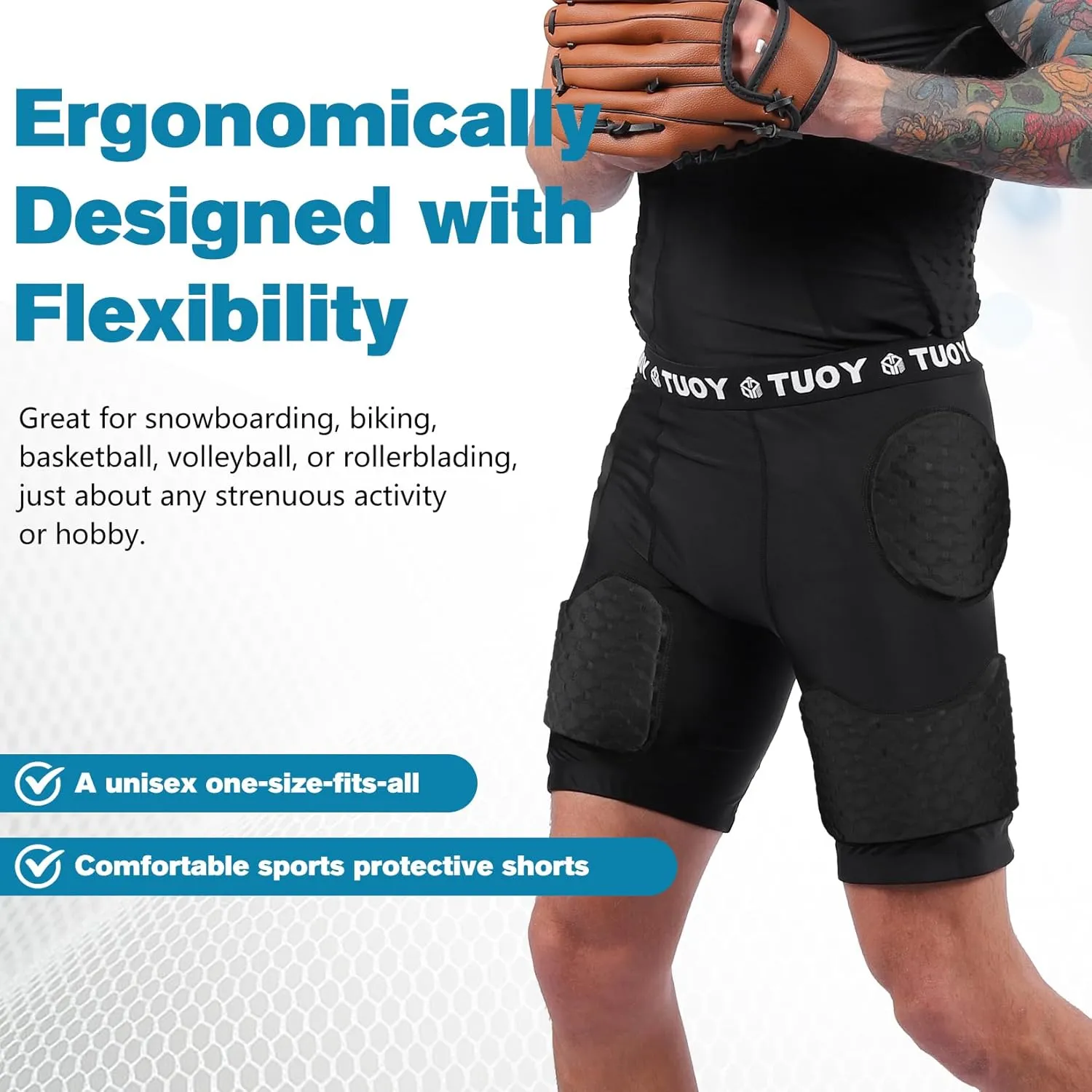 Men's Football Girdles Hip Thigh Butt Tailbone Protector Adult Athletic Protective for Rugby Baseball Skate