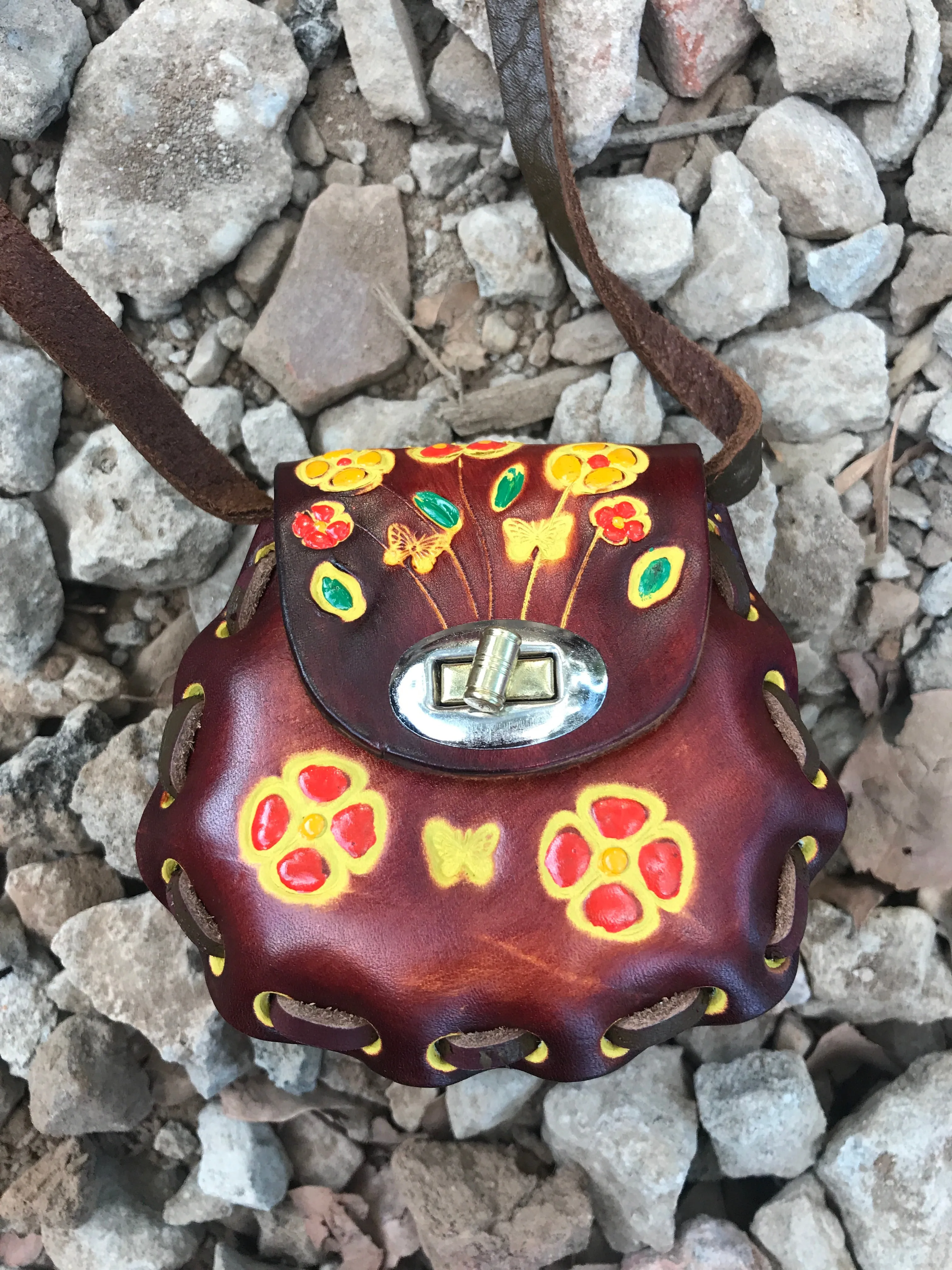 Mexican Tooled Leather Latigo Purse