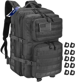 Military Tactical Backpack 45L Large Tactical Backpack for Men, Hiking Rucksack With Bottle Holder