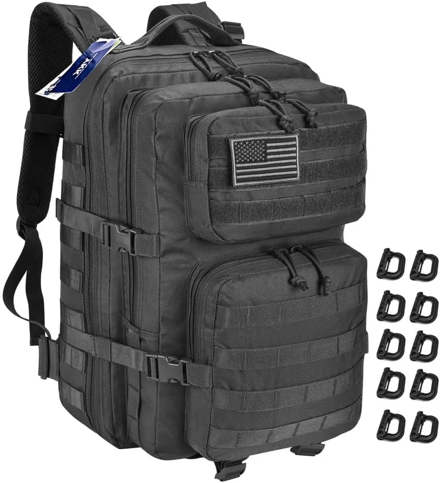 Military Tactical Backpack 45L Large Tactical Backpack for Men, Hiking Rucksack With Bottle Holder