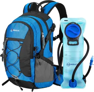 MIRACOL 18L Hydration Backpack with 2.5L BPA Free Water Bladder: Large-Capacity Hydration Pack with 2 Waist Pouch Insulated Water Backpack - for Hiking Running Biking Camping Hunting