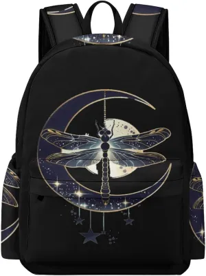Moon Nature Insect Dragonfly Mini Backpack Cute Shoulder Bag Small Laptop Bag Travel Daypack for Men Women