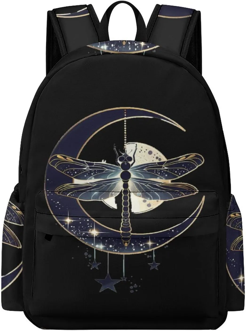 Moon Nature Insect Dragonfly Mini Backpack Cute Shoulder Bag Small Laptop Bag Travel Daypack for Men Women