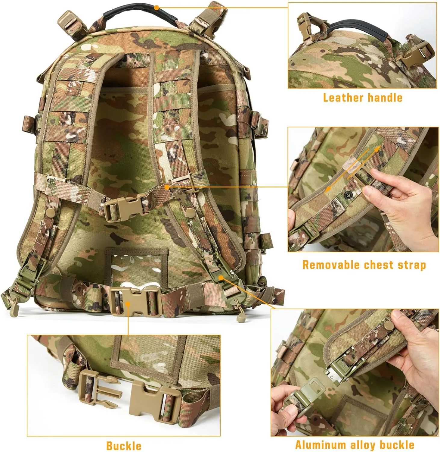 MT Military Army MOLLE 2 Tactical Assault Backpack, Rifleman 3 Day Pack, Medium Rucksack