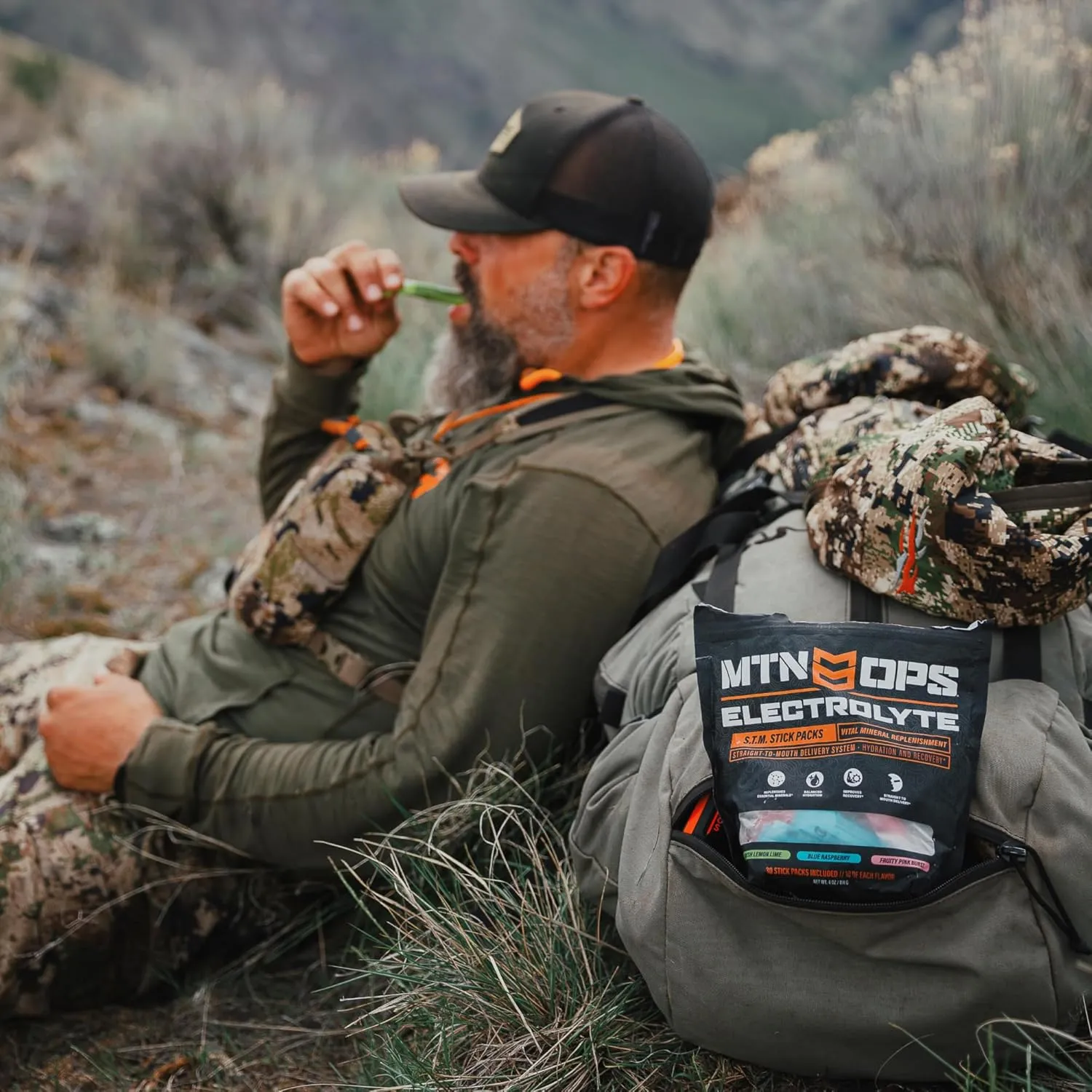 MTN OPS Electrolytes Powder Packets, Sugar Free Hydration Packets, Gluten-Free Hydration Powder, Electrolyte Packets STM “Straight to Mouth” - Variety Pack of 3 Flavors, 30 Packs