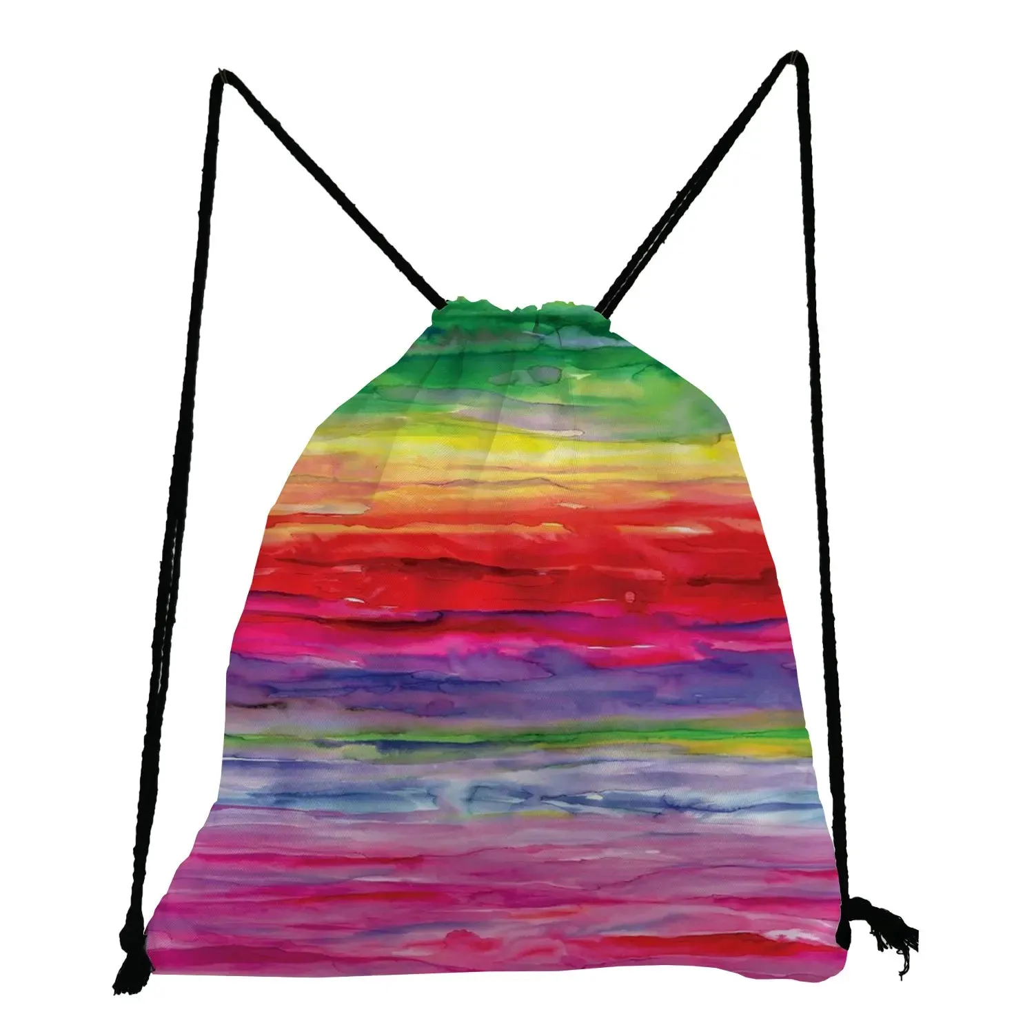 New Trend Colorful Fashion Print Backpacks For Students Rainbow Colors Art Creativity Women Drawstring Pocket Notebook Shoes Bag