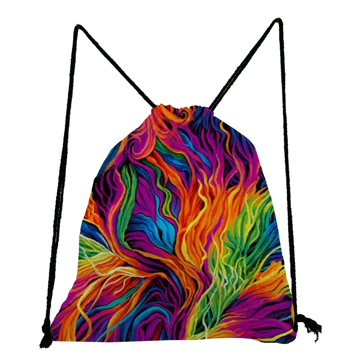 New Trend Colorful Fashion Print Backpacks For Students Rainbow Colors Art Creativity Women Drawstring Pocket Notebook Shoes Bag