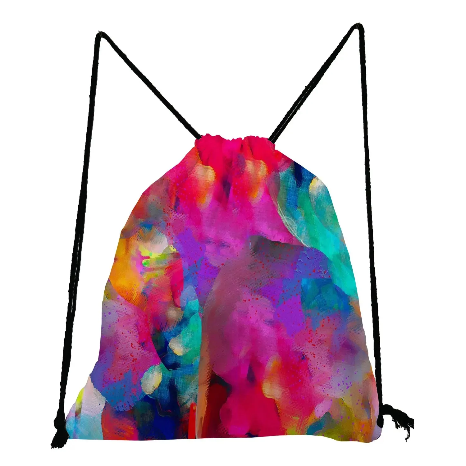 New Trend Colorful Fashion Print Backpacks For Students Rainbow Colors Art Creativity Women Drawstring Pocket Notebook Shoes Bag