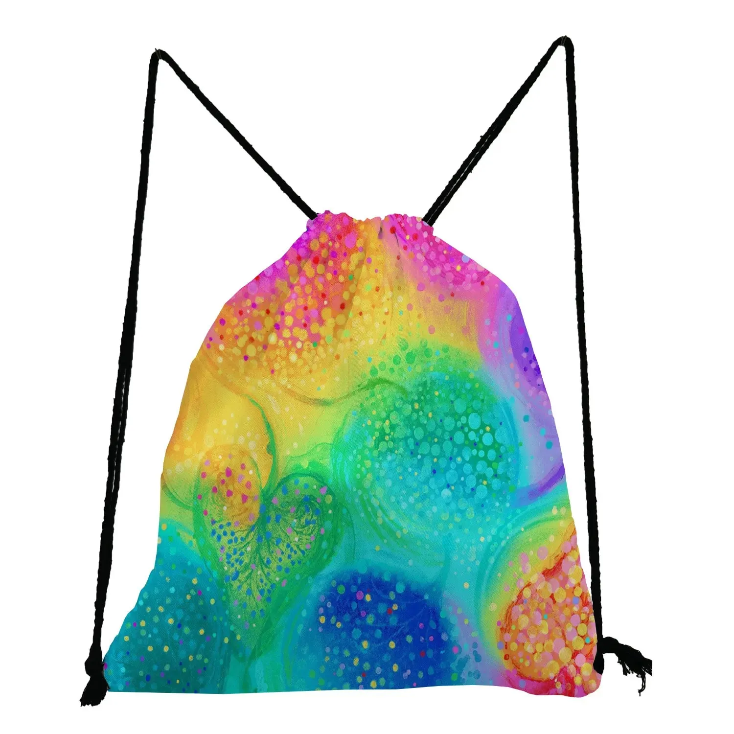 New Trend Colorful Fashion Print Backpacks For Students Rainbow Colors Art Creativity Women Drawstring Pocket Notebook Shoes Bag