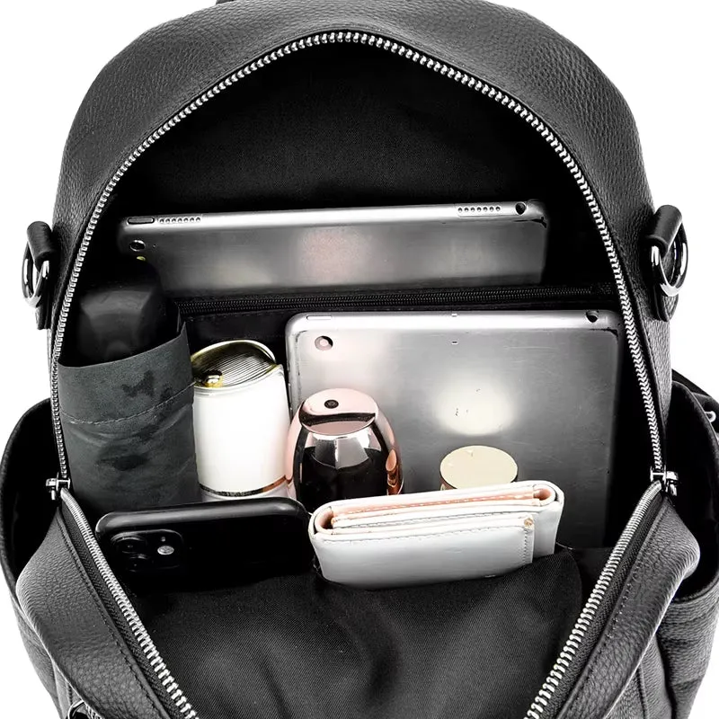New Woman Genuine  Leather Backpack Fashion Rucksack Ladies Bag pack Large Capacity