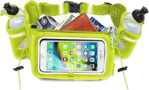 No.1 Hydration Belt by Runtasty - Premium Running Fuel Belt w/2 BPA-Free 10 oz Water Bottles, Tilt-Up Pocket w/Touchscreen-Ready Cover - Fits All iPhones, Runners Ebook & No-Bounce Design