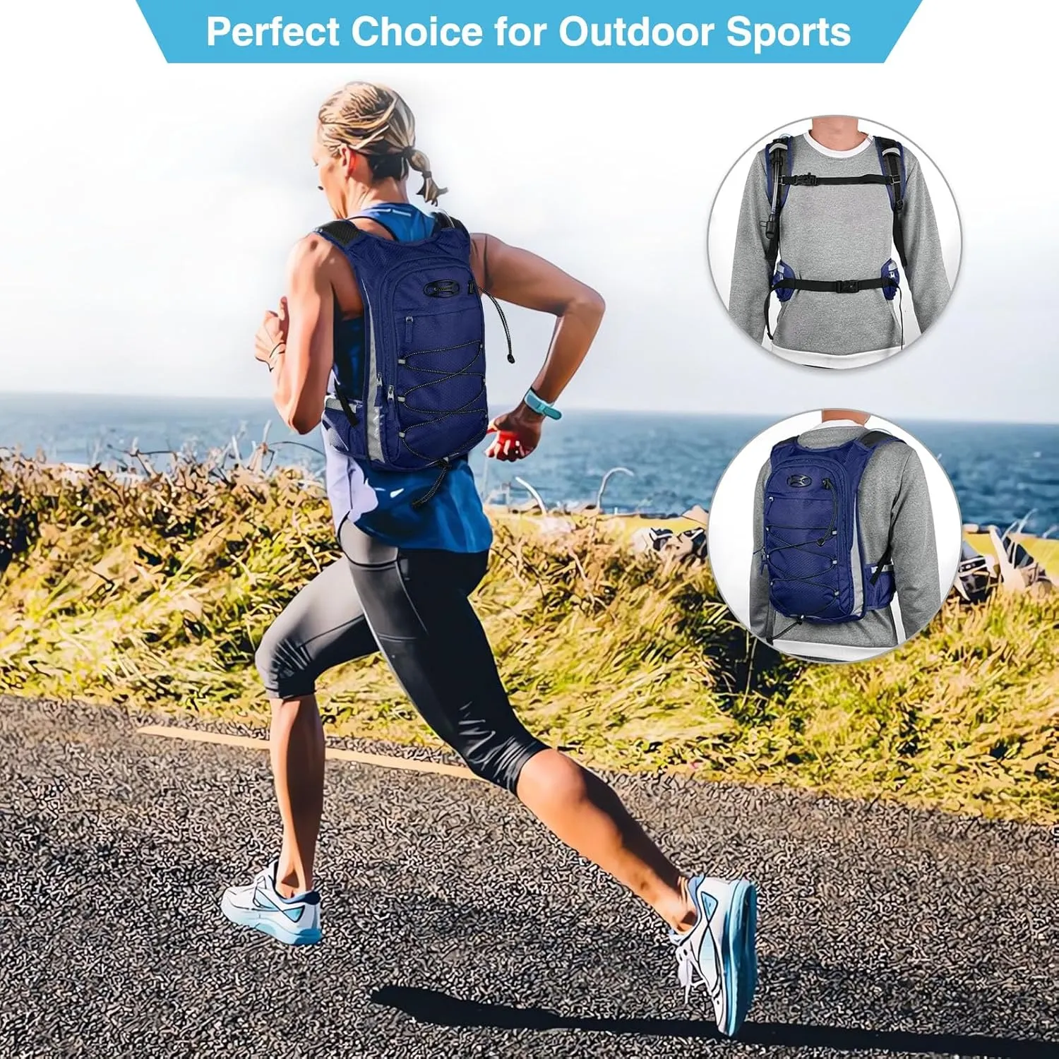 NOOLA Hydration Backpack, Insulated Hiking Water Backpack with 3L TPU Water Bladder for Men Women, Running Hydration Pack Hydro Daypack for Hiking, Trail, Running, Marathons Race, Cycling