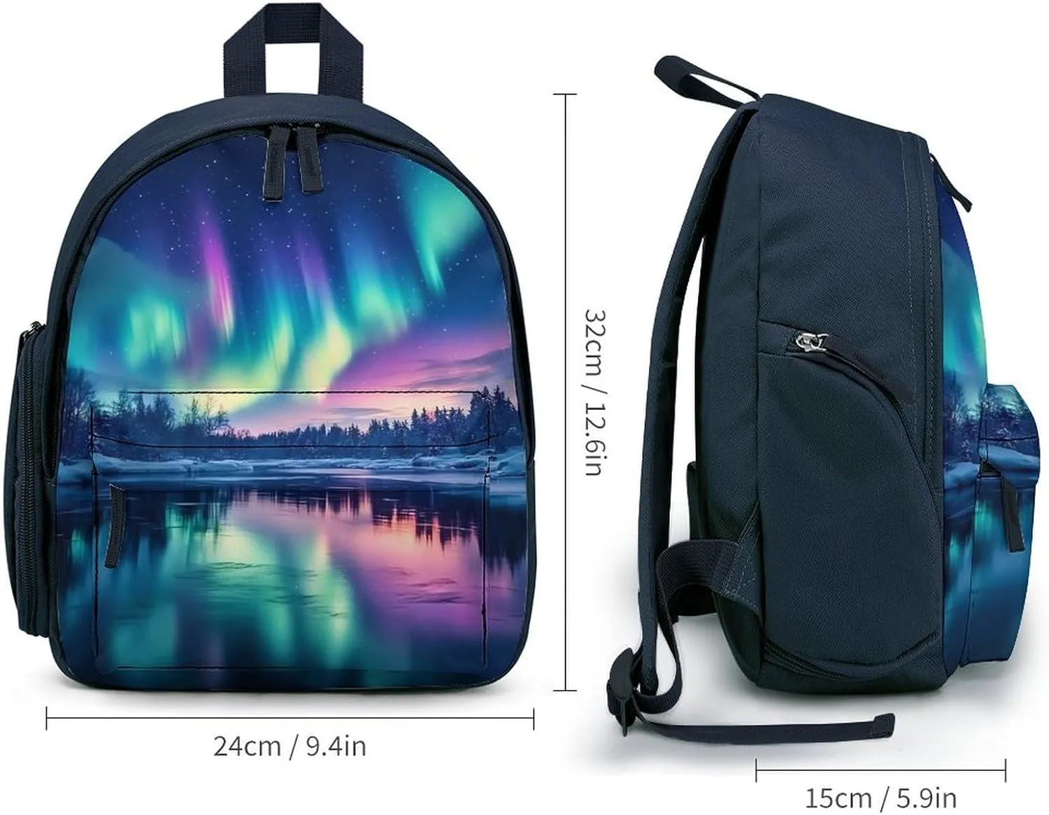 Northern Lights Backpack Small Shoulder Bag Travel Bag Casual Daybacks Handbags One Size