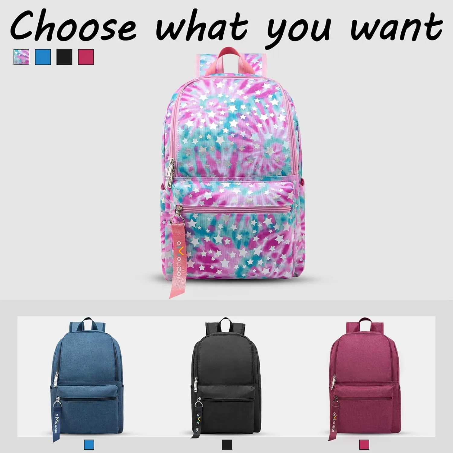OMOUBOI 14 inch Travel Laptop Backpack for Women 20L Carry on Casual Daypacks Water Resistant Work Computer Laptop Bags College School Bookbag Multicolor Pink