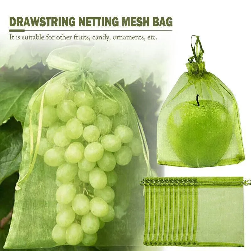 Organza Fruit Protection Bags 50-100PCS 3Sizes Green
