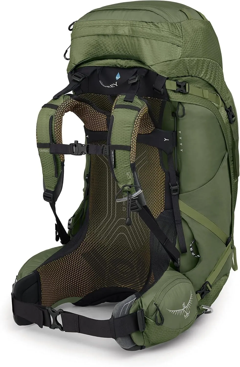 Osprey Atmos AG 65L Men's Backpacking Backpack, Mythical Green, S/M