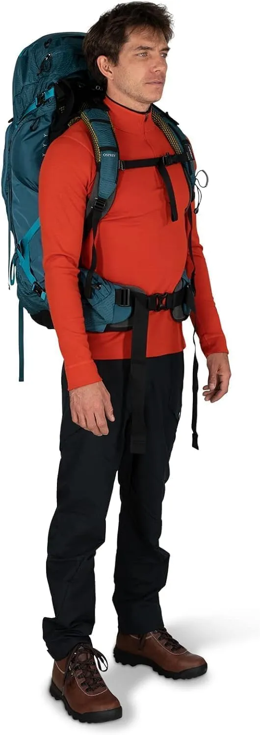 Osprey Atmos AG 65L Men's Backpacking Backpack, Mythical Green, S/M