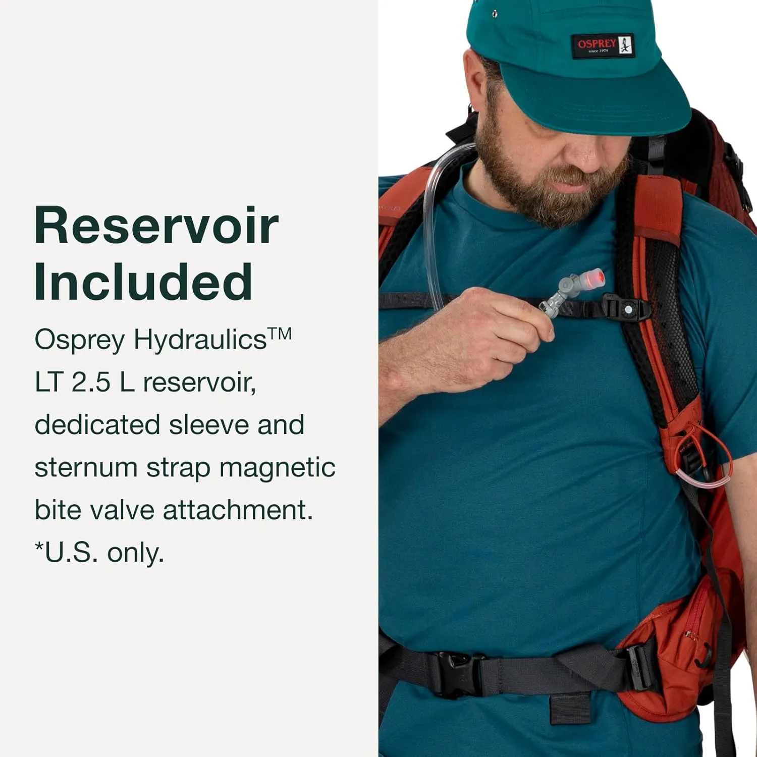 Osprey Manta 24L Men's Hiking Backpack with Hydraulics Reservoir, Oak Leaf Orange, One Size