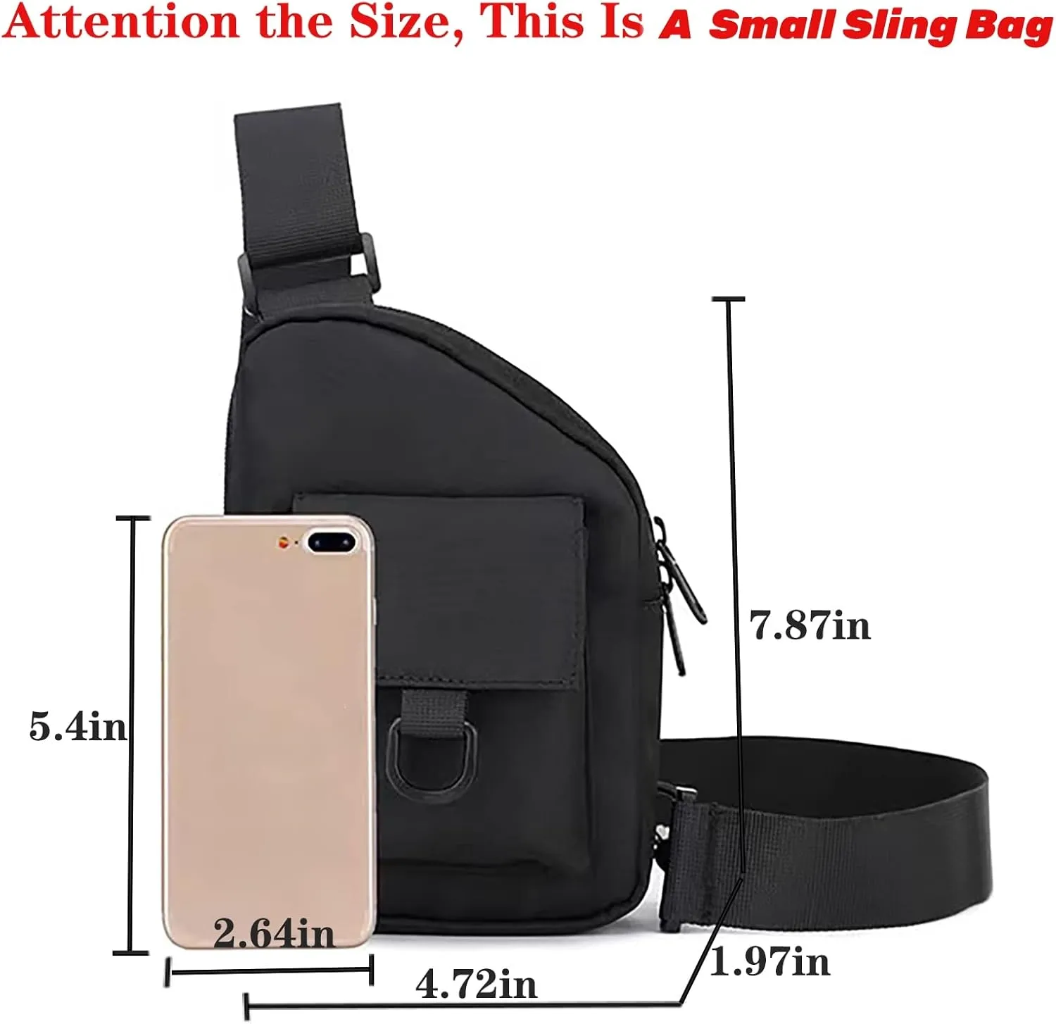Ousawig Small Sling Backpack Mens Crossbody Bag Lightweight Chest Daypacks Shoulder Bag for Men Travel Hiking