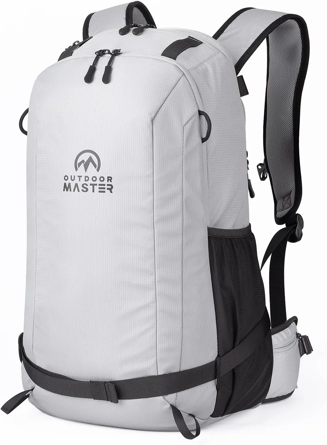 OutdoorMaster Ski Backpack, 35L Sport Backpack for Snowboard, Ski, Hiking, Cycling - Made from Recycled Materials - Grey