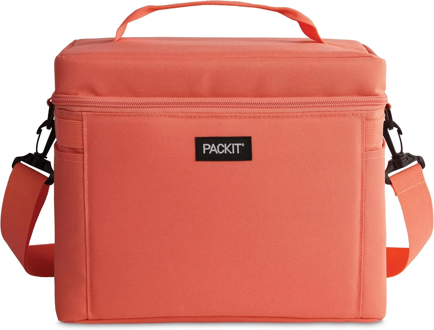PackIt Freezable Newport Cooler, Collapsible, Reusable, Built with ECOFREEZE Technology, Wide Top Opening, Double Zip Closure, with Adjustable & Removable Shoulder Straps for Easy Carrying