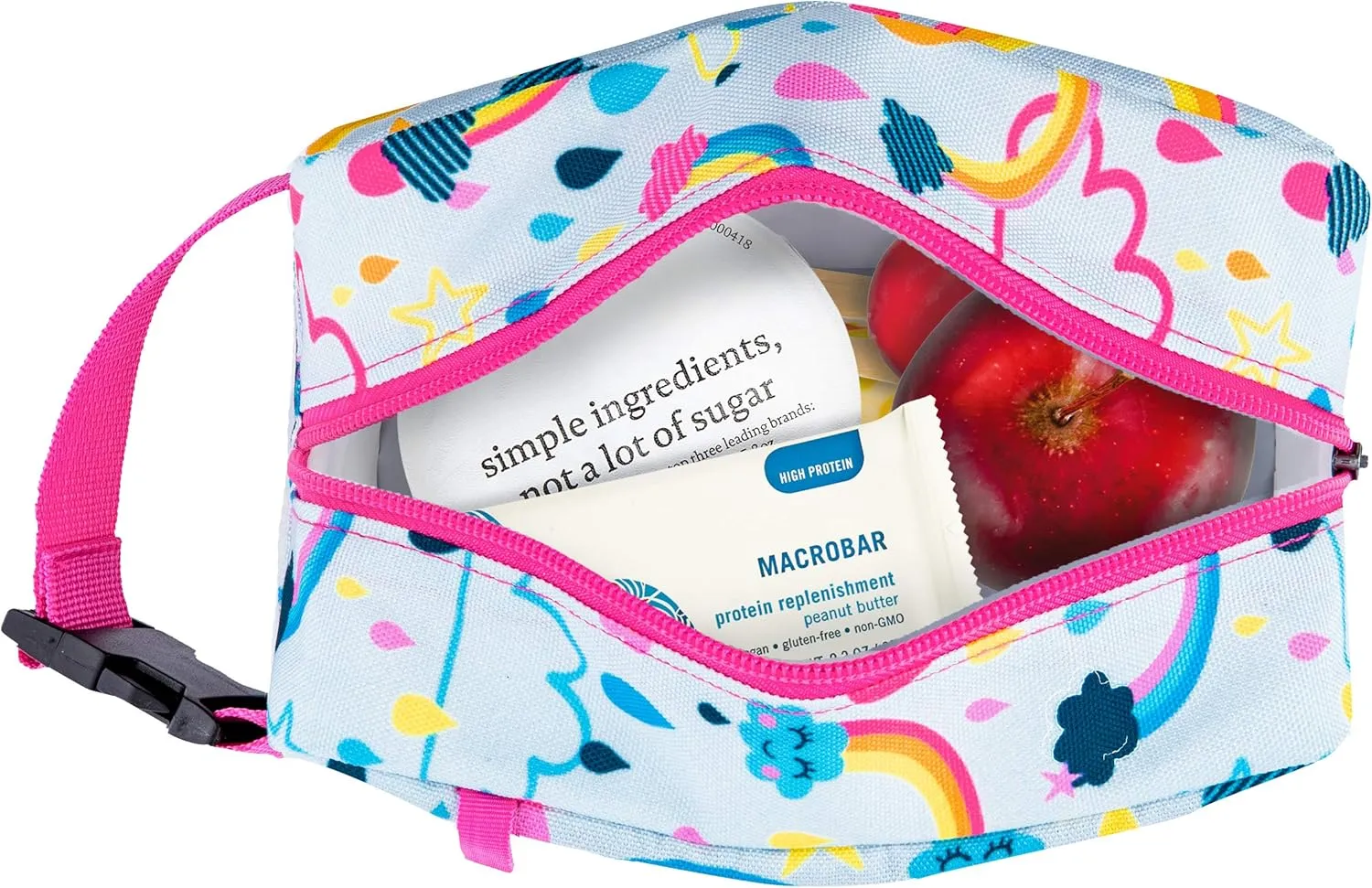 PackIt Freezable Snack Box, Rainbow Sky, Built with EcoFreeze Technology, Collapsible, Reusable, Zip Closure with Buckle Handle, Great for All Ages and Fresh Snacks on the go