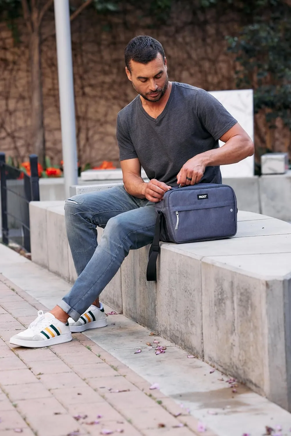 PackIt Freezable Zuma Can Cooler, Built with EcoFreeze Technology, Collapsible, Reusable, Zip Closure with Adjustable Shoulder Strap, Fits 15, 12 Oz Cans