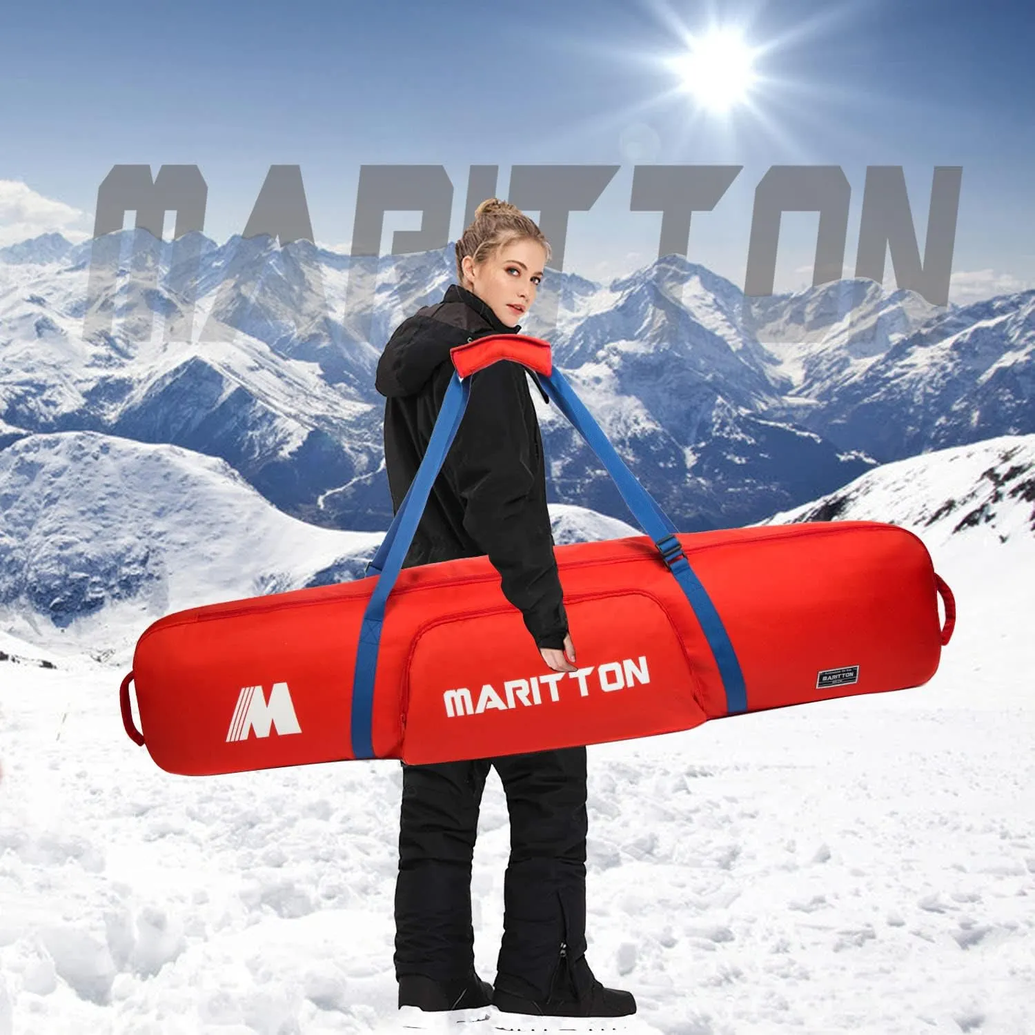 Padded Snowboard Bag- Perfect for Air Plane Travel for Snowboard, Goggles, Gloves, Ski Outdoor Camping,Available Length in 155cm 165cm.