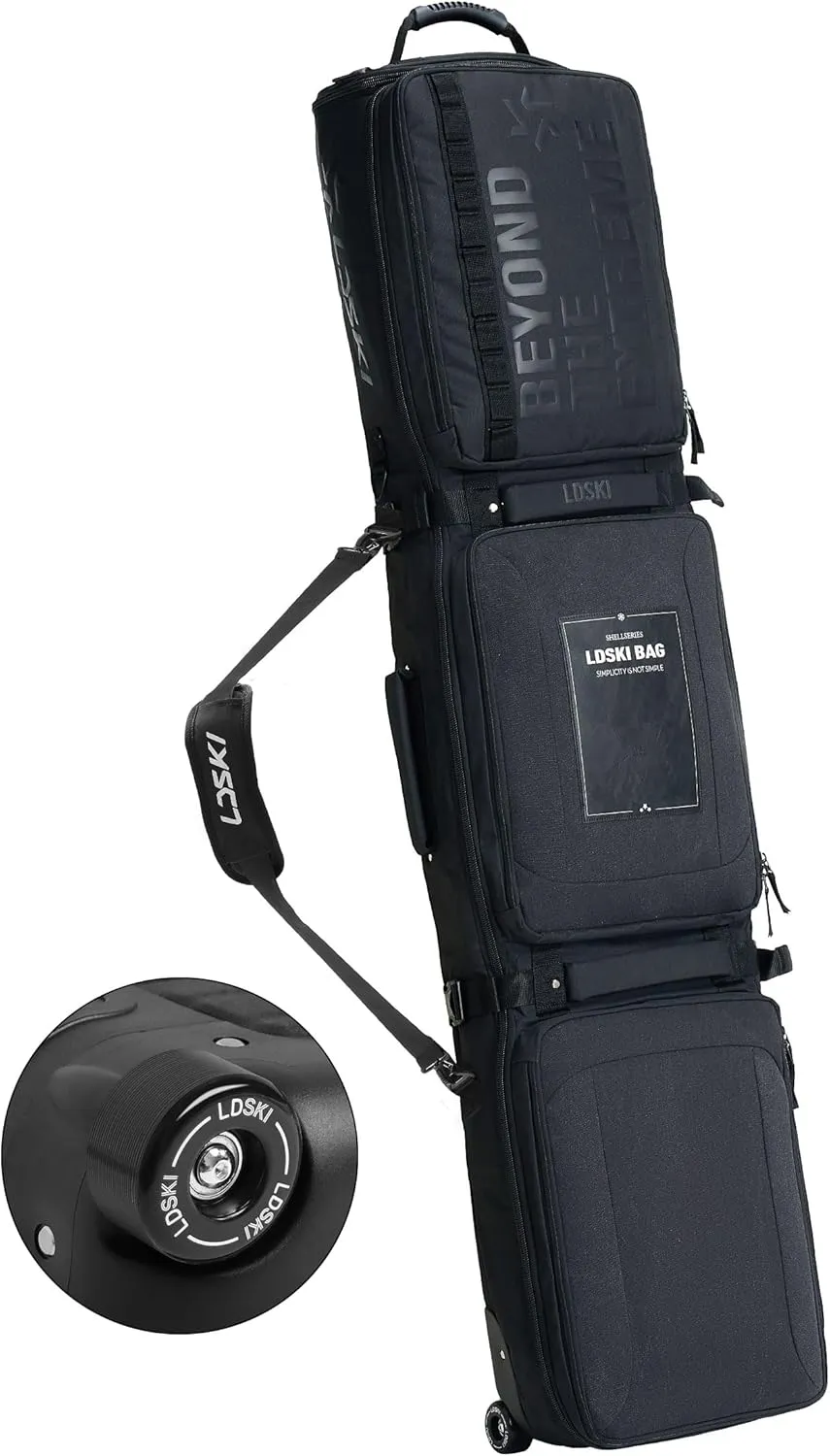 Padded Snowboard Bag with Wheels Expandable Ski Bags for Air Travel Adjustable Ski Bag