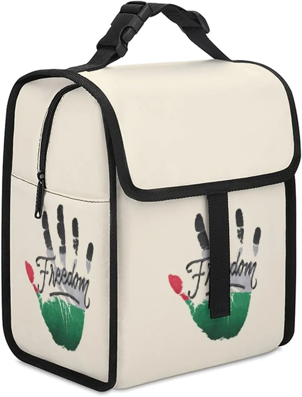 Palestine Freedom Fashion Insulated Cooler Bag Portable Waterproof Lunch Box Adjustable Handbag Meal Tote with Handle