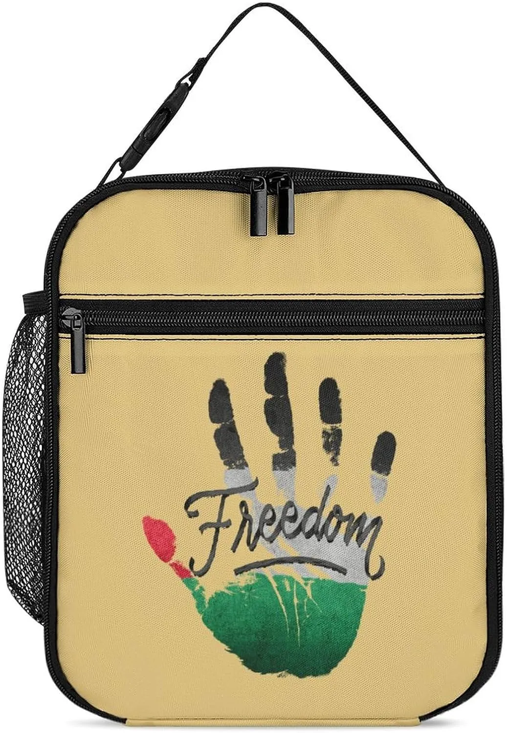 Palestine Freedom Insulated Lunch Bag Cooler Bag Portable Leakproof Lunch Box Adjustable Handbag Meal Tote with Handle