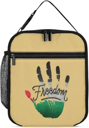 Palestine Freedom Insulated Lunch Bag Cooler Bag Portable Leakproof Lunch Box Adjustable Handbag Meal Tote with Handle