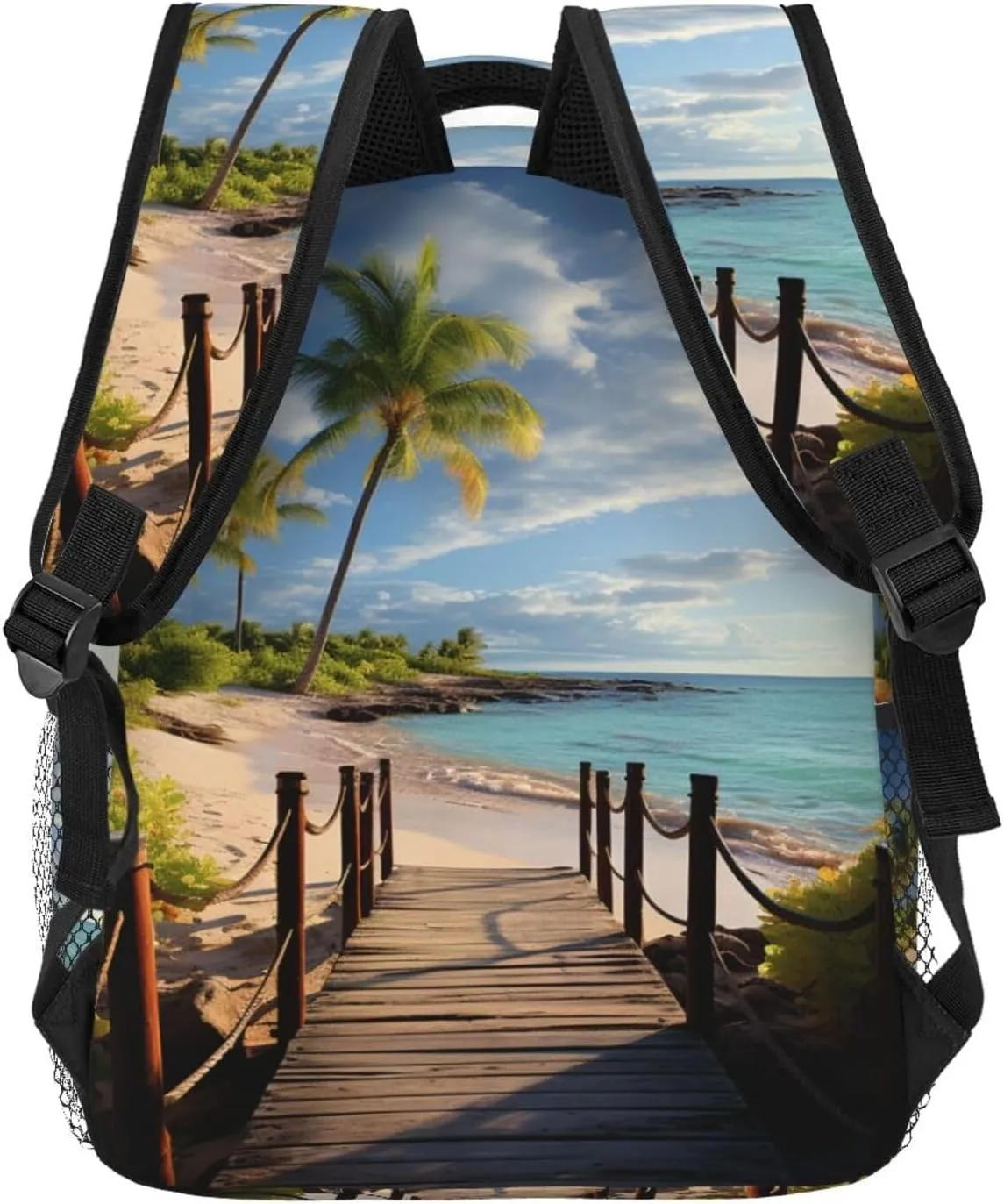 Palm Trees Beach Sea Ocean Backpack for Men Women Casual Daypack Laptop Backpack Computer Bag Travel Laptop Bag