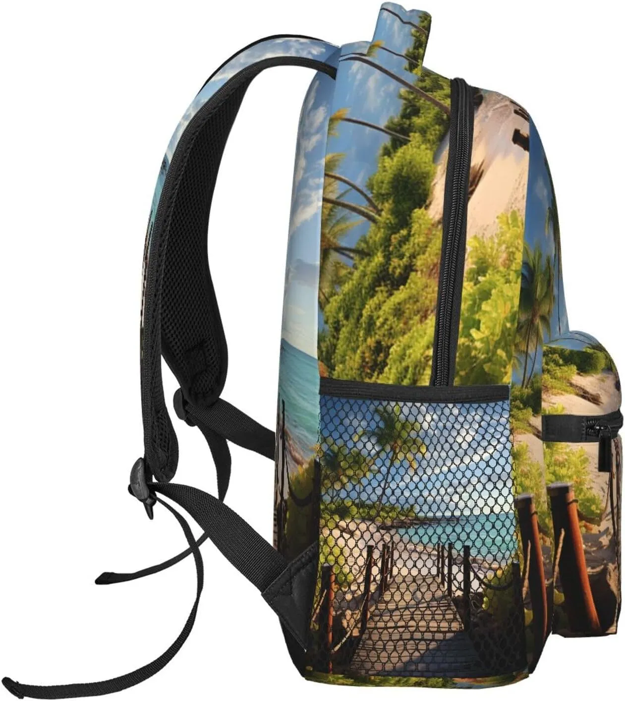 Palm Trees Beach Sea Ocean Backpack for Men Women Casual Daypack Laptop Backpack Computer Bag Travel Laptop Bag